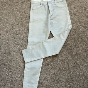 AG Farrah skinny ankle jeans. Stunning silvery light gray jeans.